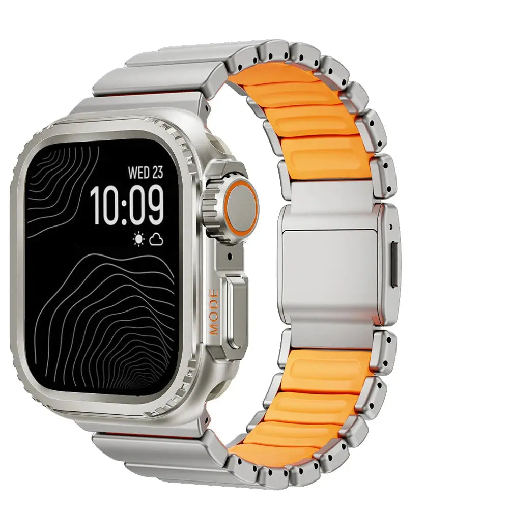 Titanium Rubber Strap+Metal Case for Apple Watch Ultra2 49mm Men Metal Band for Iwatch Series 10 46mm 7 8 9 45mm 6 5 4 SE 44mm Avontic