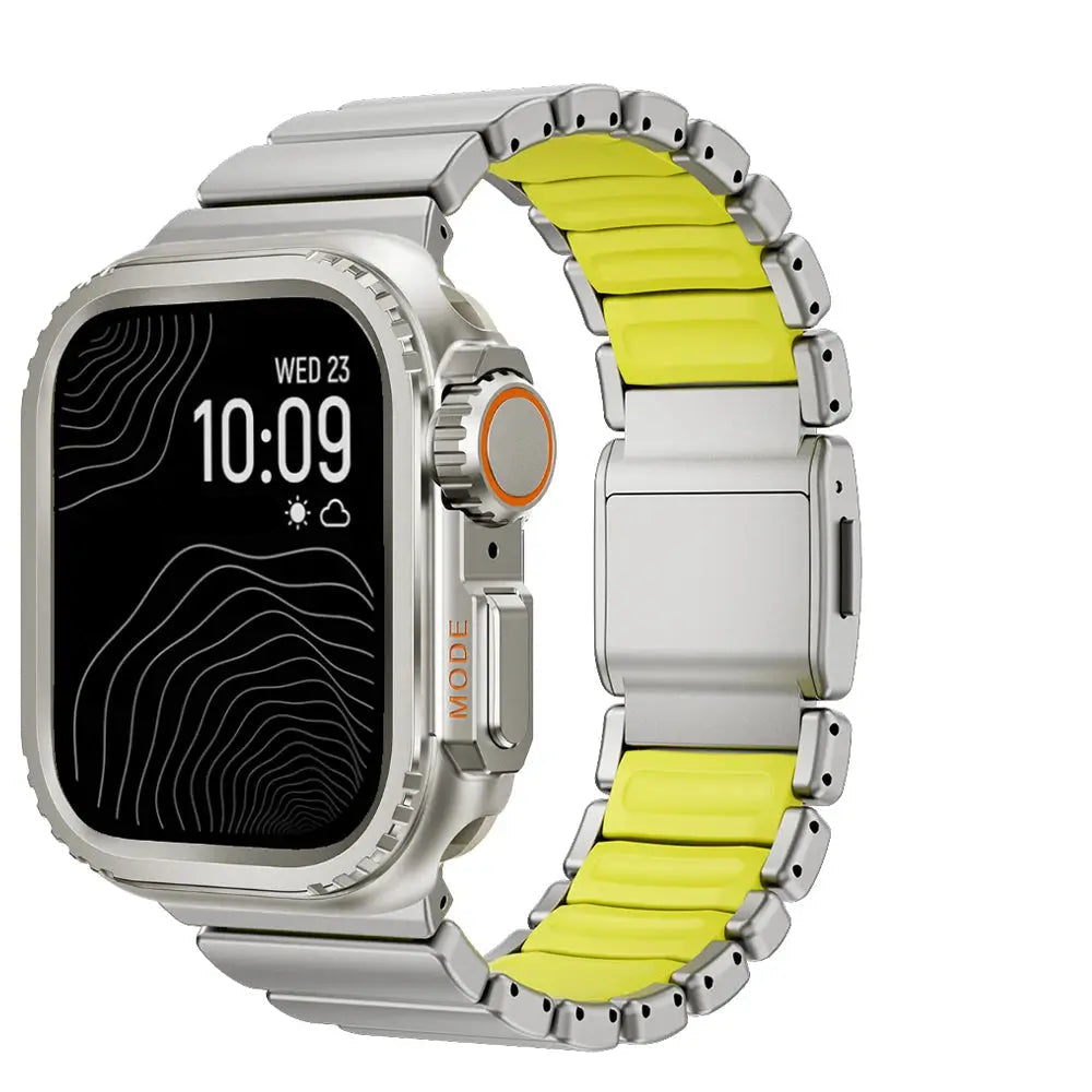 Titanium Rubber Strap+Metal Case for Apple Watch Ultra2 49mm Men Metal Band for Iwatch Series 10 46mm 7 8 9 45mm 6 5 4 SE 44mm Avontic