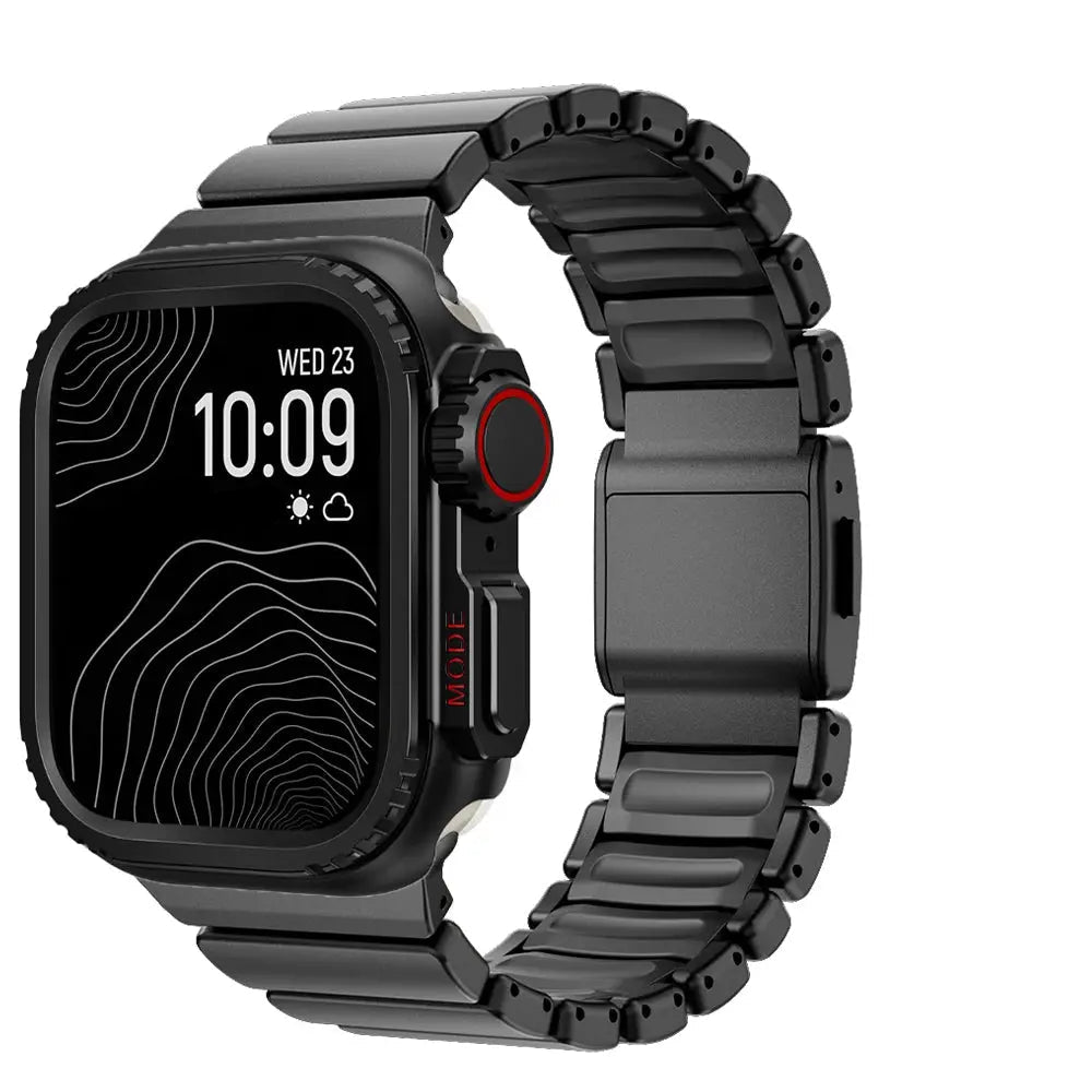 Titanium Rubber Strap+Metal Case for Apple Watch Ultra2 49mm Men Metal Band for Iwatch Series 10 46mm 7 8 9 45mm 6 5 4 SE 44mm Avontic