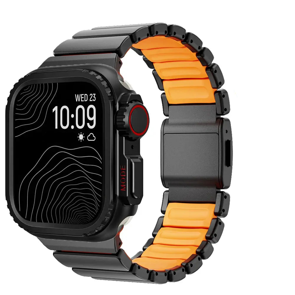 Titanium Rubber Strap+Metal Case for Apple Watch Ultra2 49mm Men Metal Band for Iwatch Series 10 46mm 7 8 9 45mm 6 5 4 SE 44mm Avontic