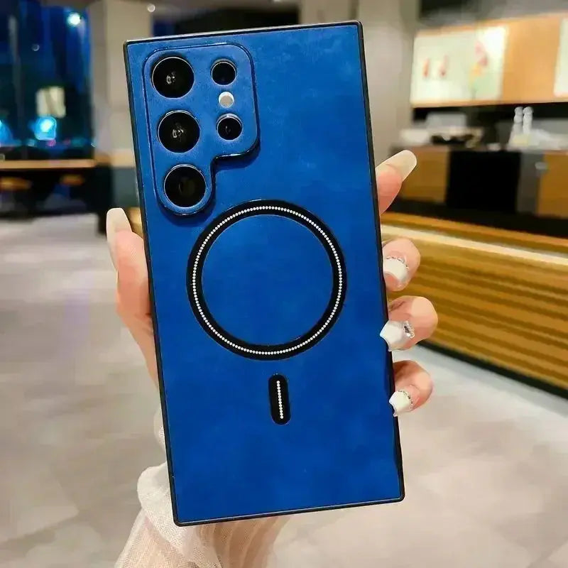 Elite Vintage Leather Magsafe Compatible Case for Samsung Galaxy S24 S23 S22 S21 FE Note 20 Ultra