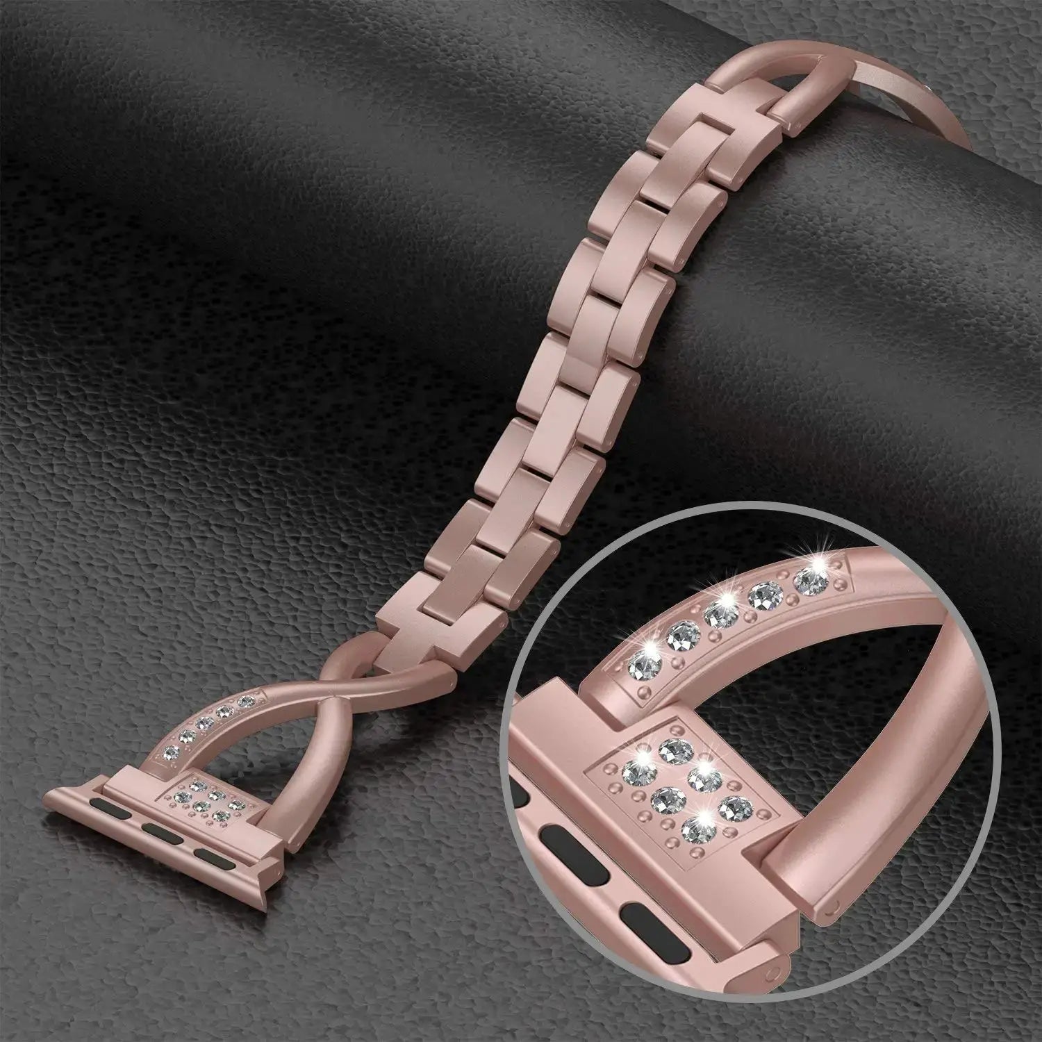 LuxeTwist Diamond Stainless Steel Band for Apple Watch Series 10 9 Ultra 1 2 – Women's Elegant Bracelet — product view 7