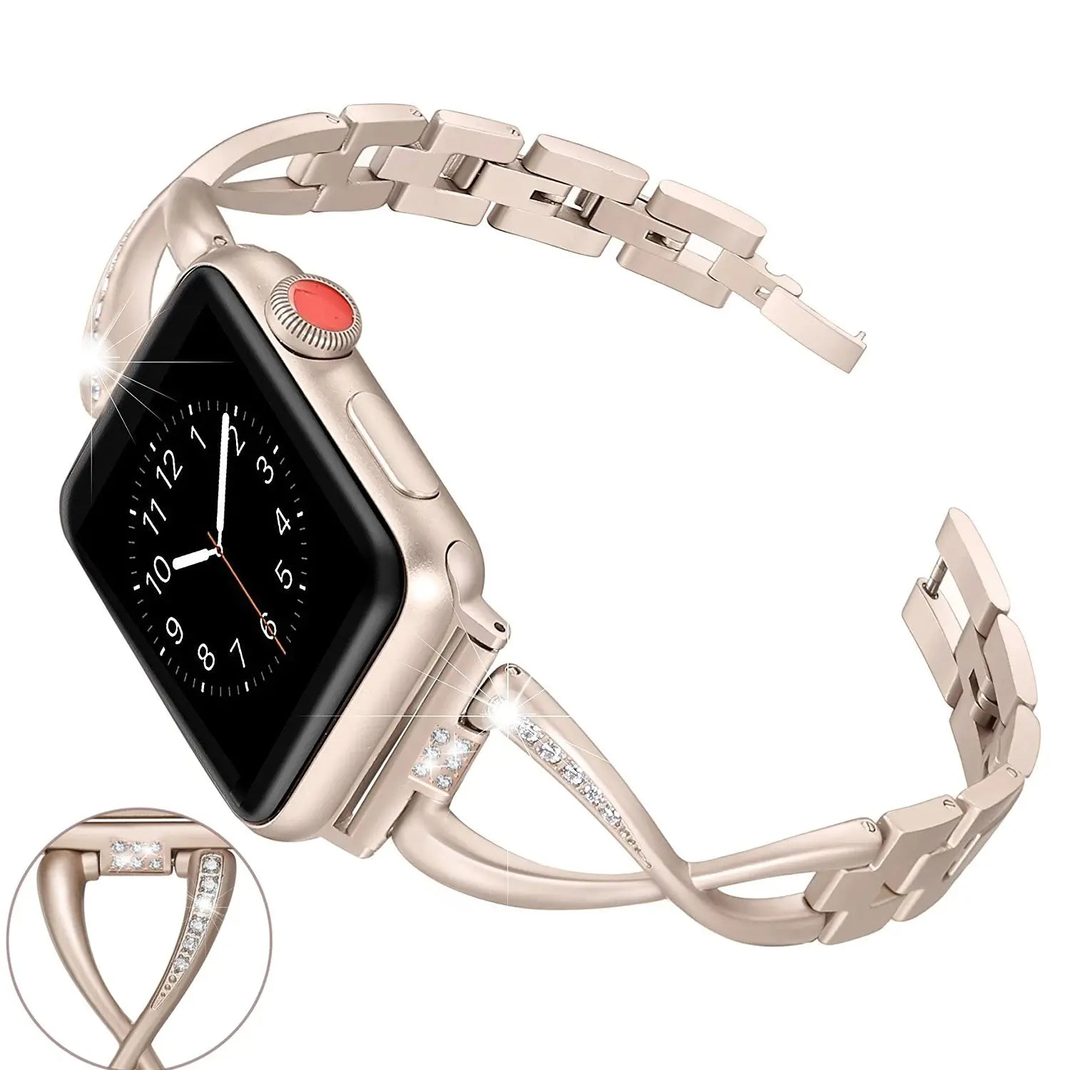 LuxeTwist Diamond Stainless Steel Band for Apple Watch Series 10 9 Ultra 1 2 – Women's Elegant Bracelet — product view 2
