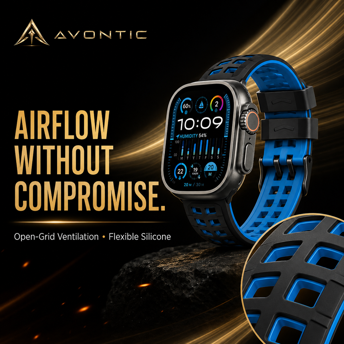 ActiveFlex Pro open-grid ventilation and flexible silicone feature