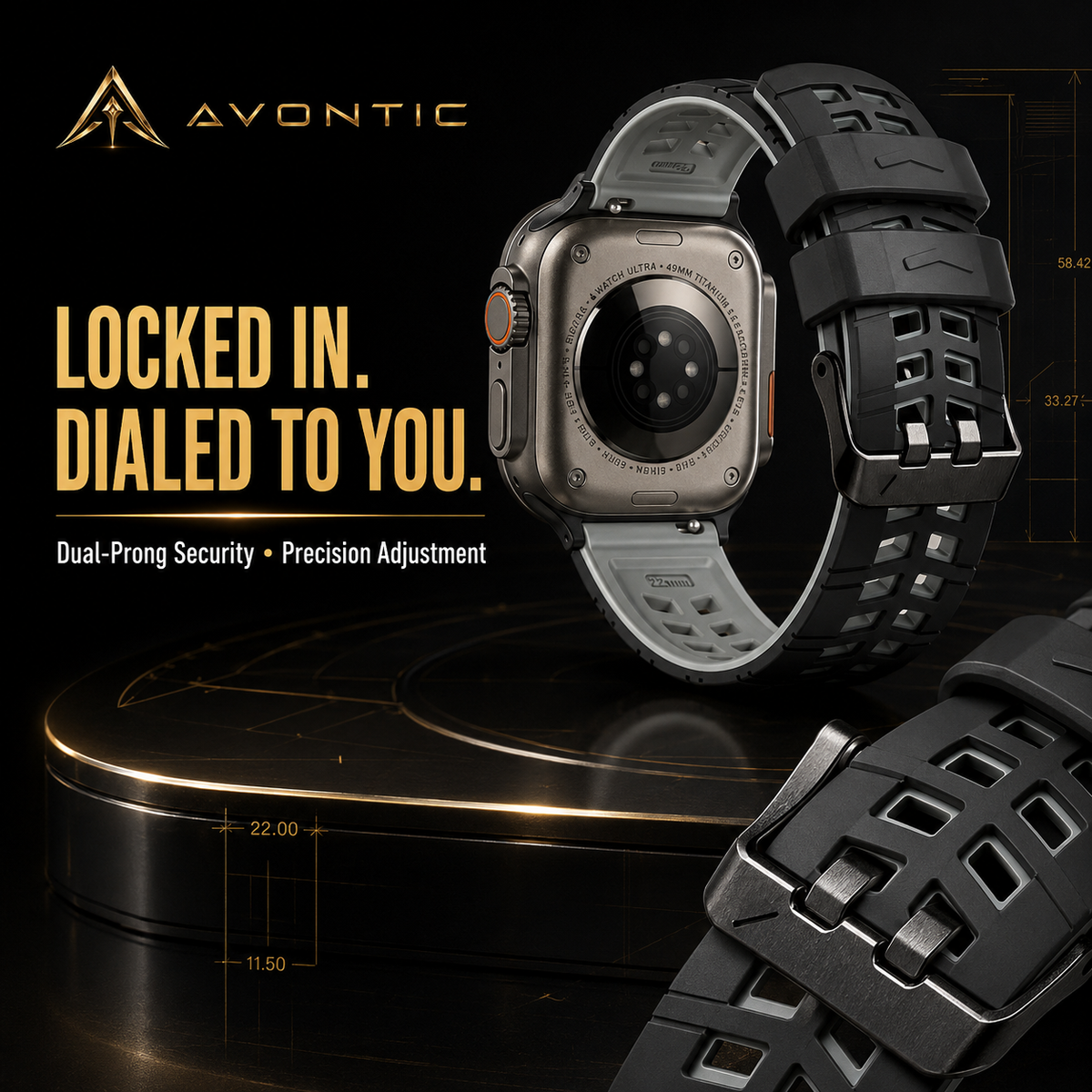 ActiveFlex Pro dual-prong buckle security and precision adjustment feature