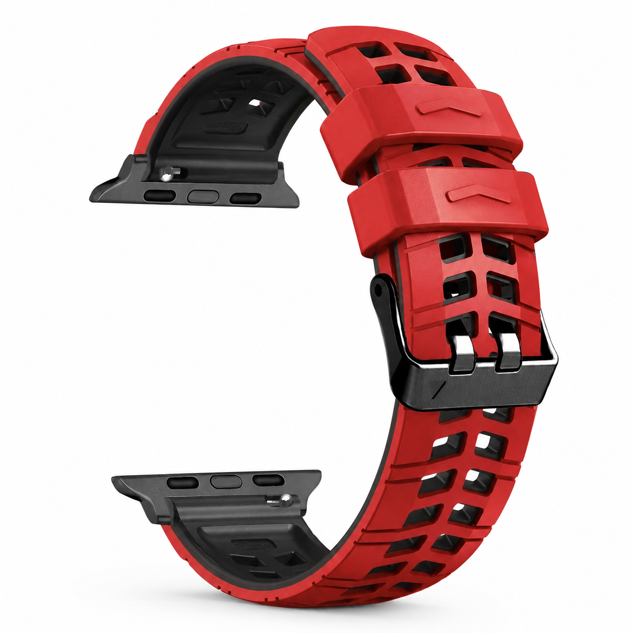 Avontic ActiveFlex Pro Red and Black breathable silicone Apple Watch sport band