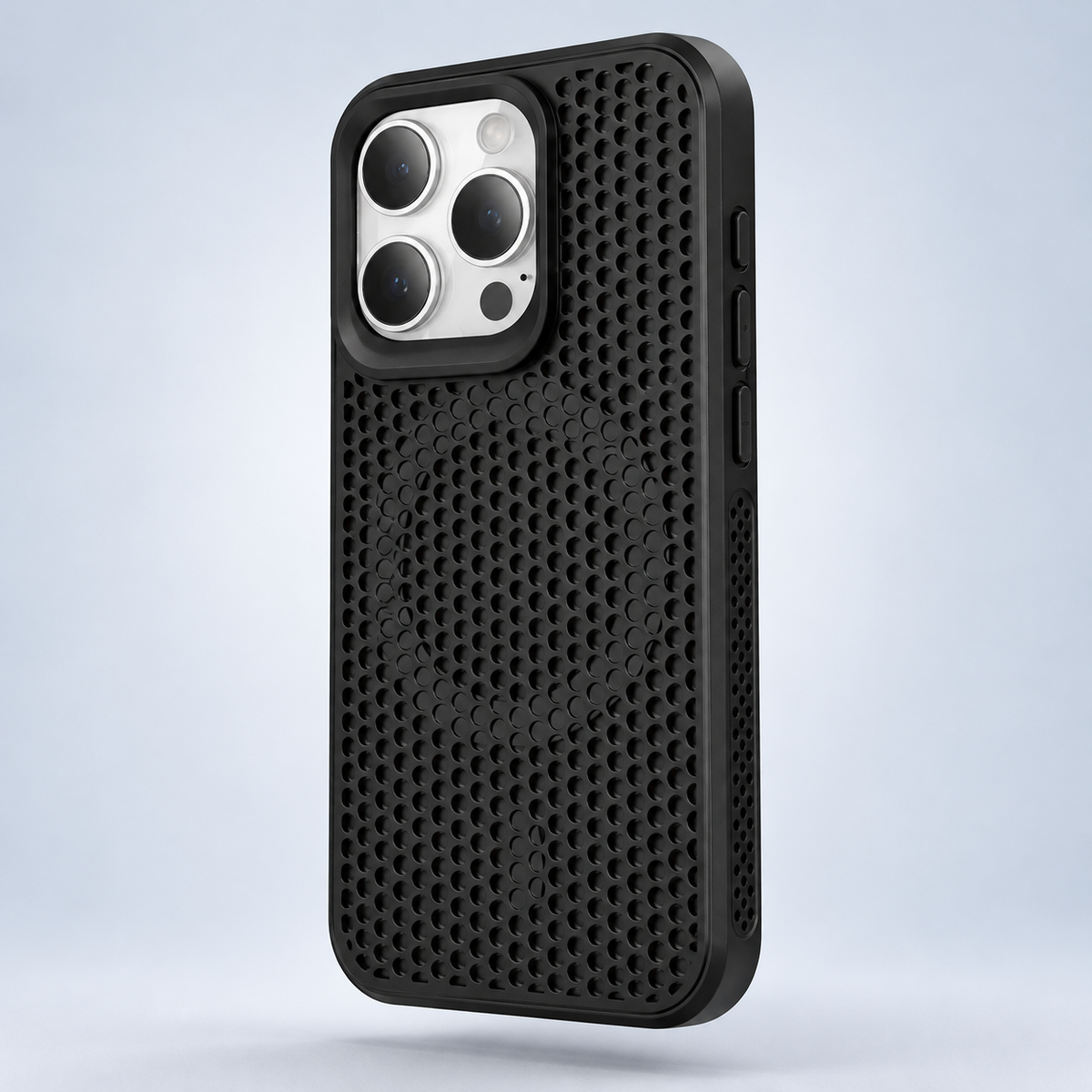 AeroFlow magnetic phone case in Black; model-specific design varies; case color detail for the privacy kit