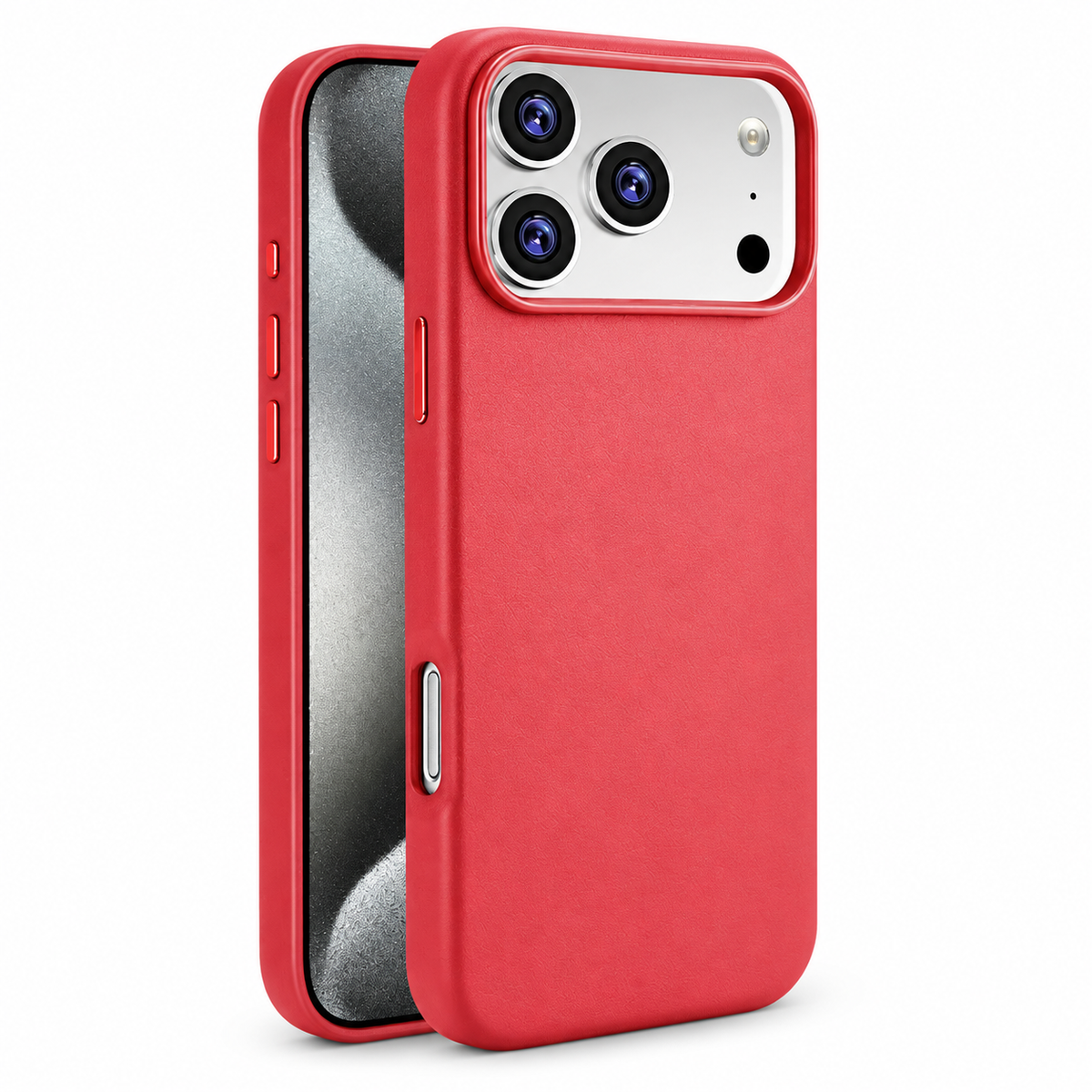 Avontic AtelierMag PU Leather Magnetic Case in Red on a white background