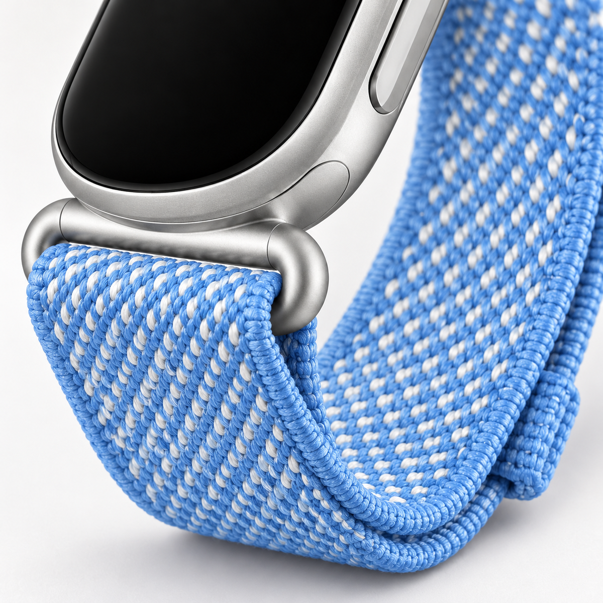Avontic CloudWeave Braided Nylon Band, material and construction detail; tracker shown for fit, not included