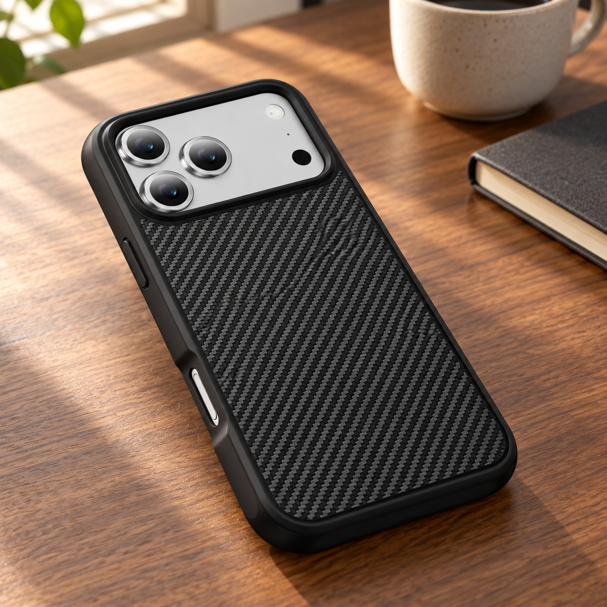RhinoGuard CarbonLine Textured Case — desk lifestyle view