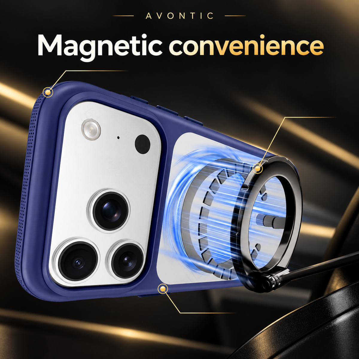 Avontic ClearContour Magnetic Grip Case — Magnetic convenience