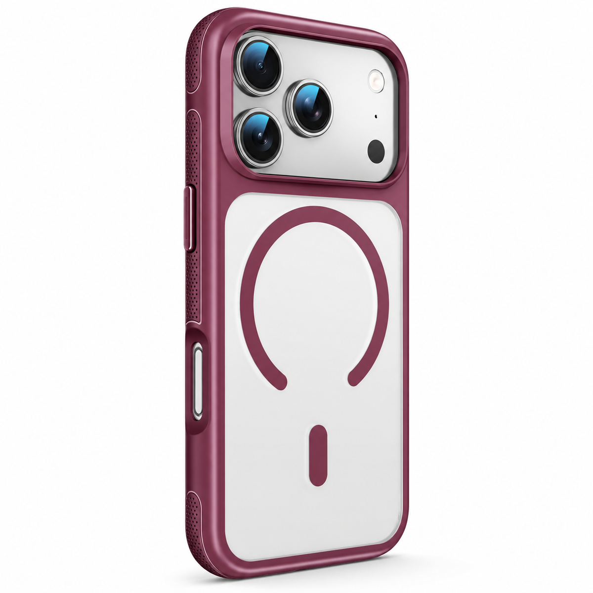 Avontic ClearContour Magnetic Grip Case in Wine Red on a white background