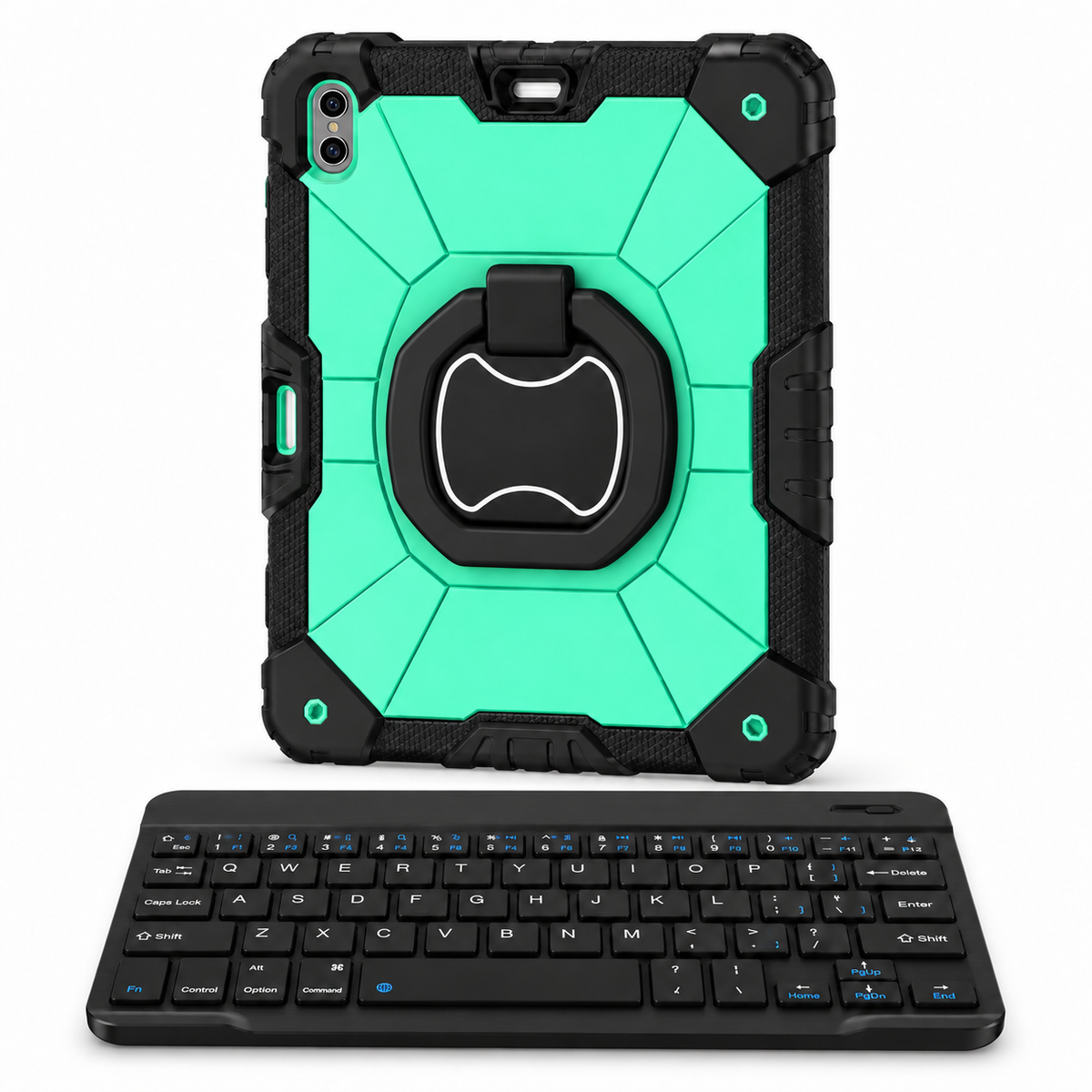 RhinoGuard Command 360 WorkForce — Mint / Black — protective case with separate black 10-inch wireless keyboard
