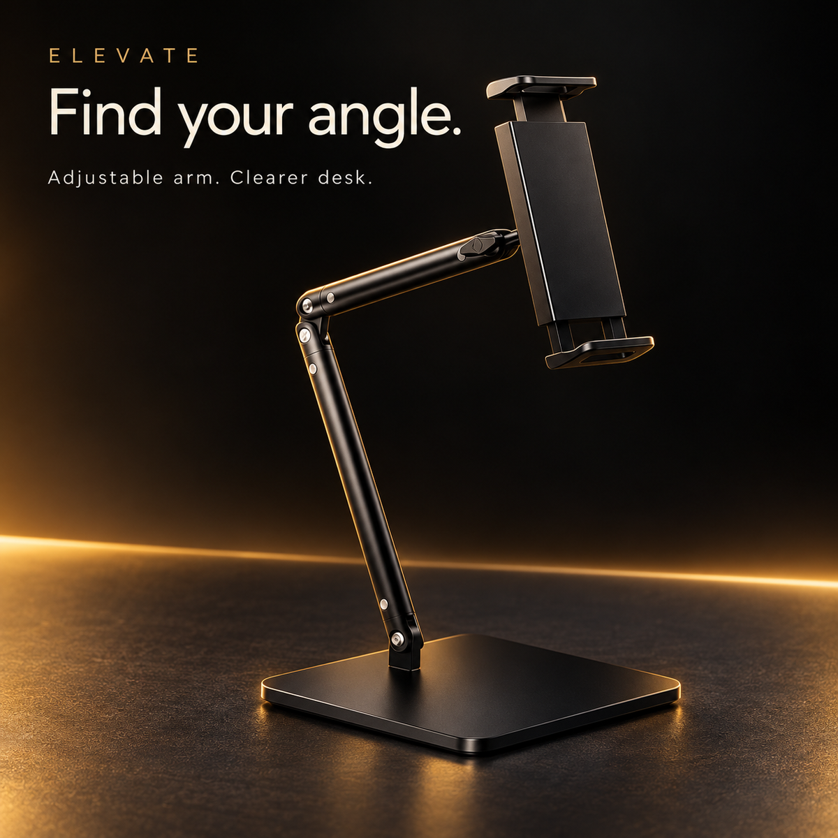 Avontic Elevate tablet stand with adjustable articulated arm