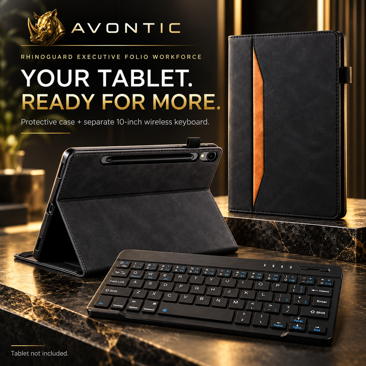 RhinoGuard Executive Folio WorkForce — product benefits 1 — Avontic gold rhino branding