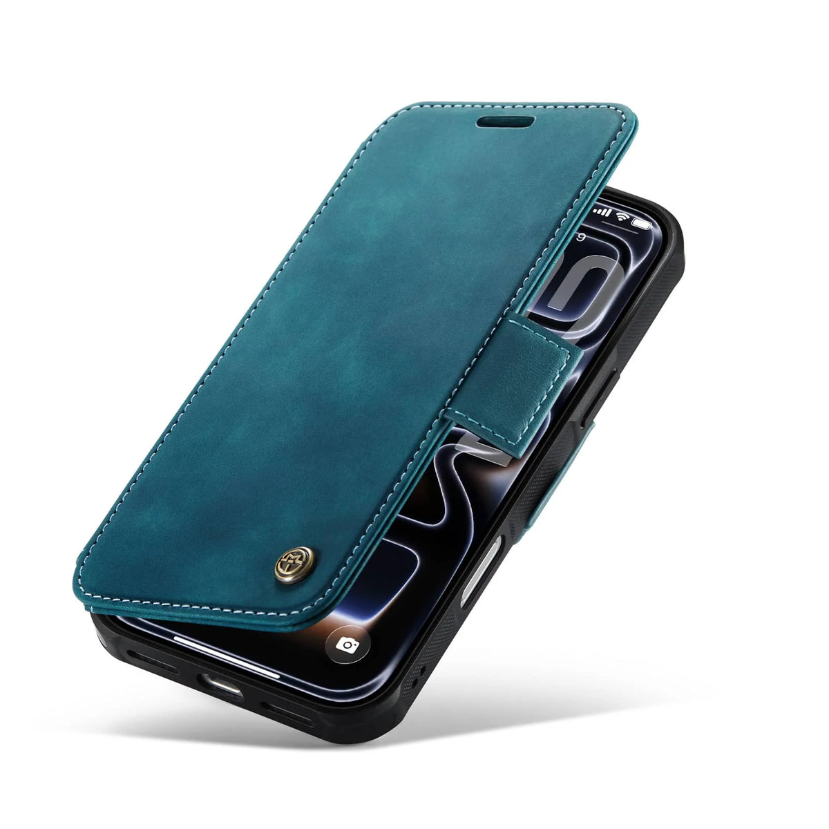 Avontic FolioVault Retro Blue Magnetic Wallet Case — iPhone 18 Pro, iPhone 18 Pro Max