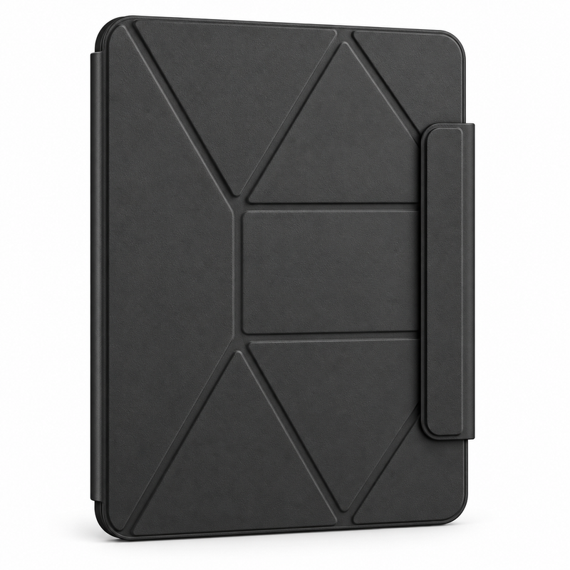 Avontic FormaLift Orbit iPad case in Black, closed folding folio on white background