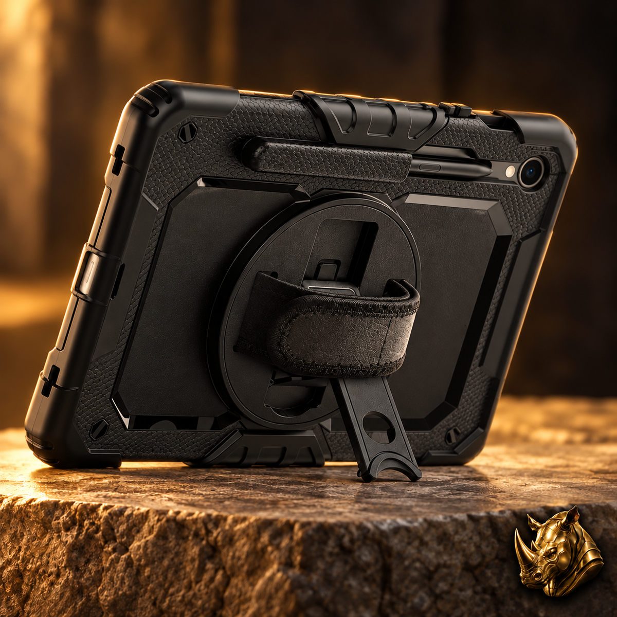 RhinoGuard Fortress 360 — feature 1 — corrected short kickstand, no text overlay