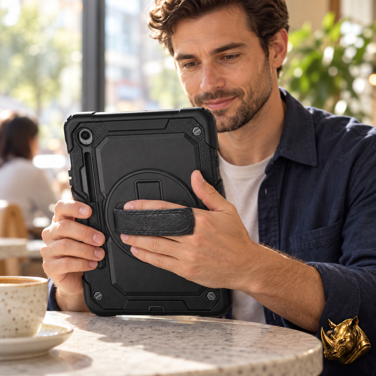 RhinoGuard Fortress 360 — lifestyle 3 — corrected short kickstand, no text overlay