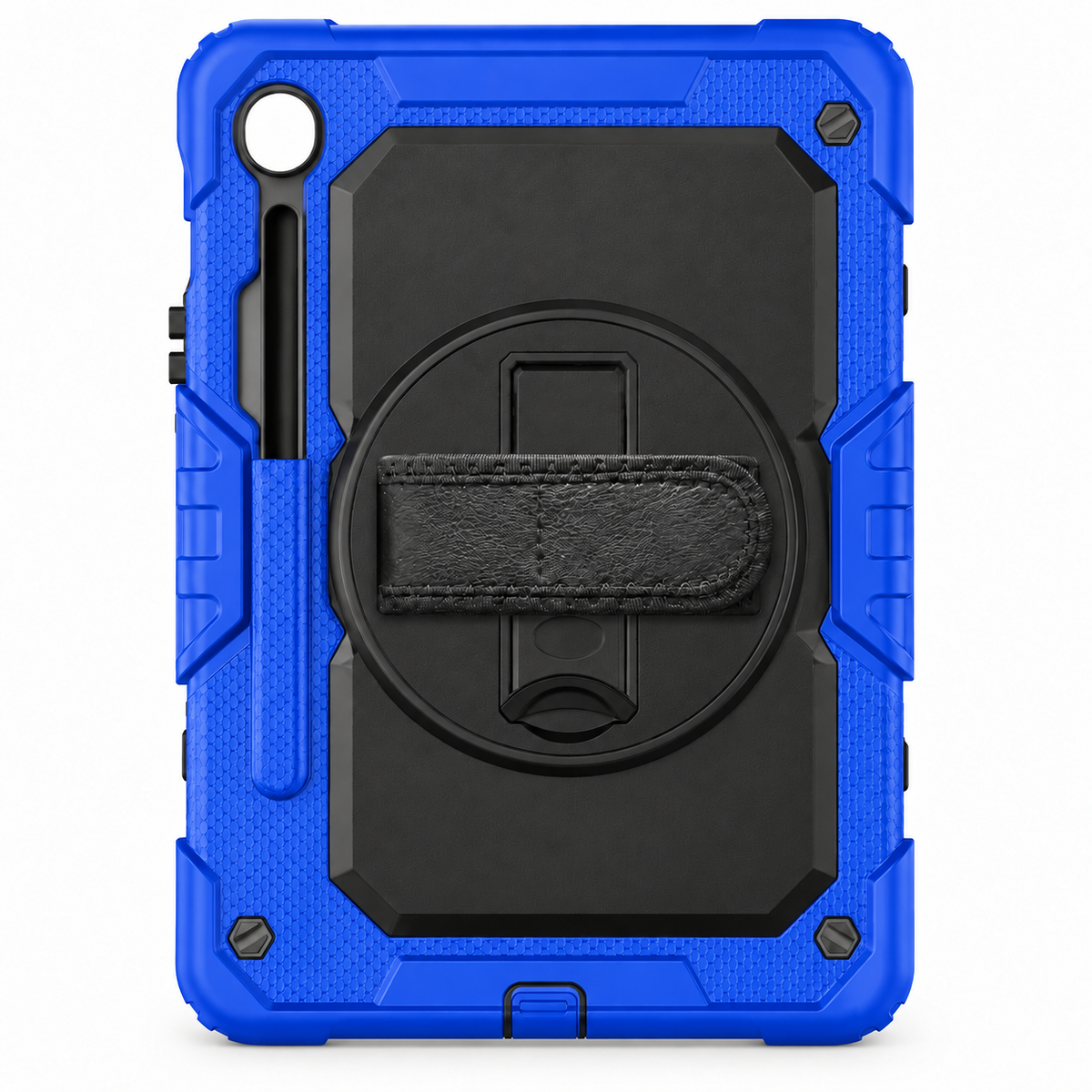 RhinoGuard Fortress 360 — Royal Blue / Black — corrected short kickstand, no text overlay