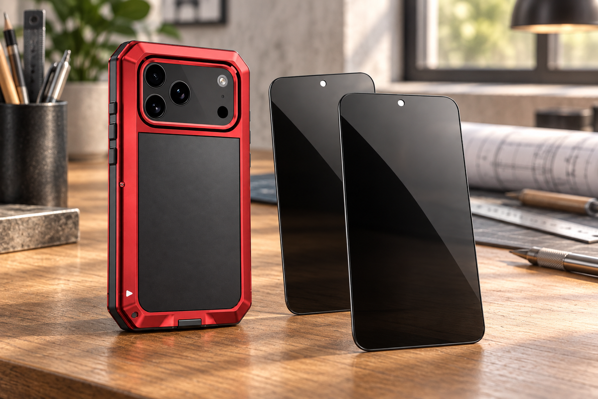 Ironclad 360 case and privacy glass bundle lifestyle