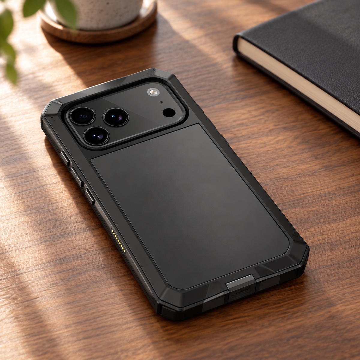 RhinoGuard Ironclad 360 Aluminum Armor Case — desk lifestyle view