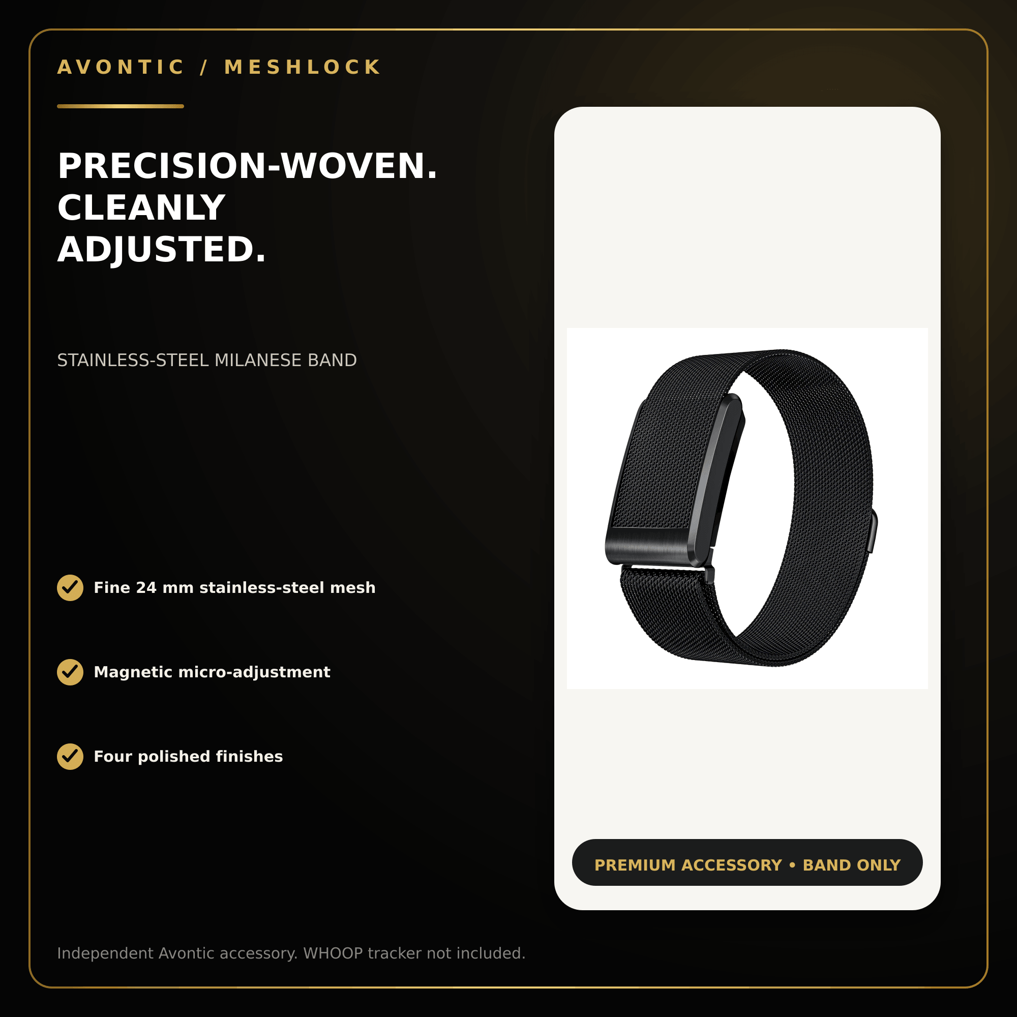 Avontic MeshLock Milanese Band for WHOOP 5.0 & MG – 24mm — product view 5