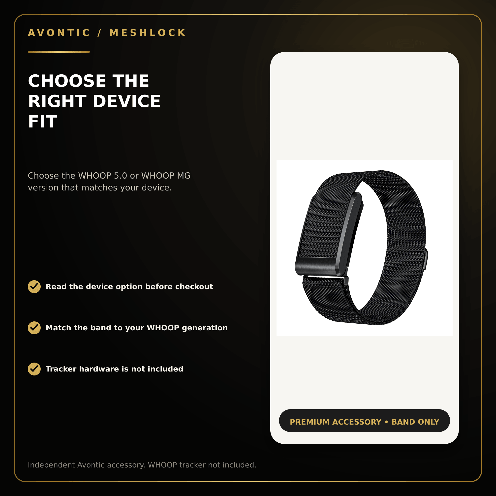 Avontic MeshLock Milanese Band for WHOOP 5.0 & MG – 24mm — product view 6