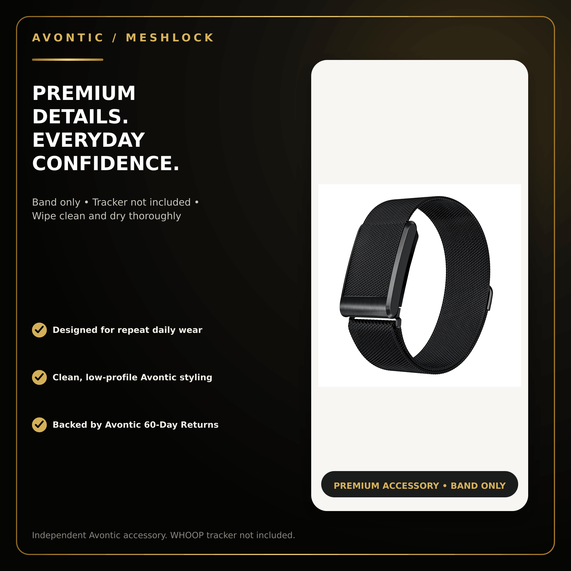 Avontic MeshLock Milanese Band for WHOOP 5.0 & MG – 24mm — product view 7