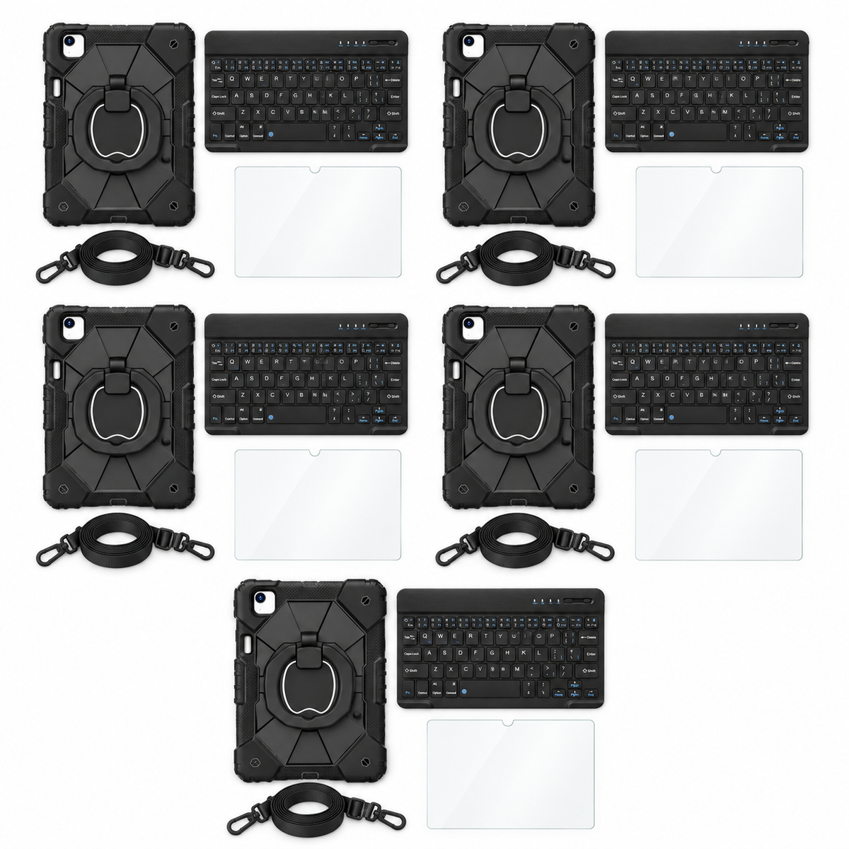 RhinoGuard ArmorPro TeamReady Workstations — 5 Workstations, No Stylus; representative included products on white