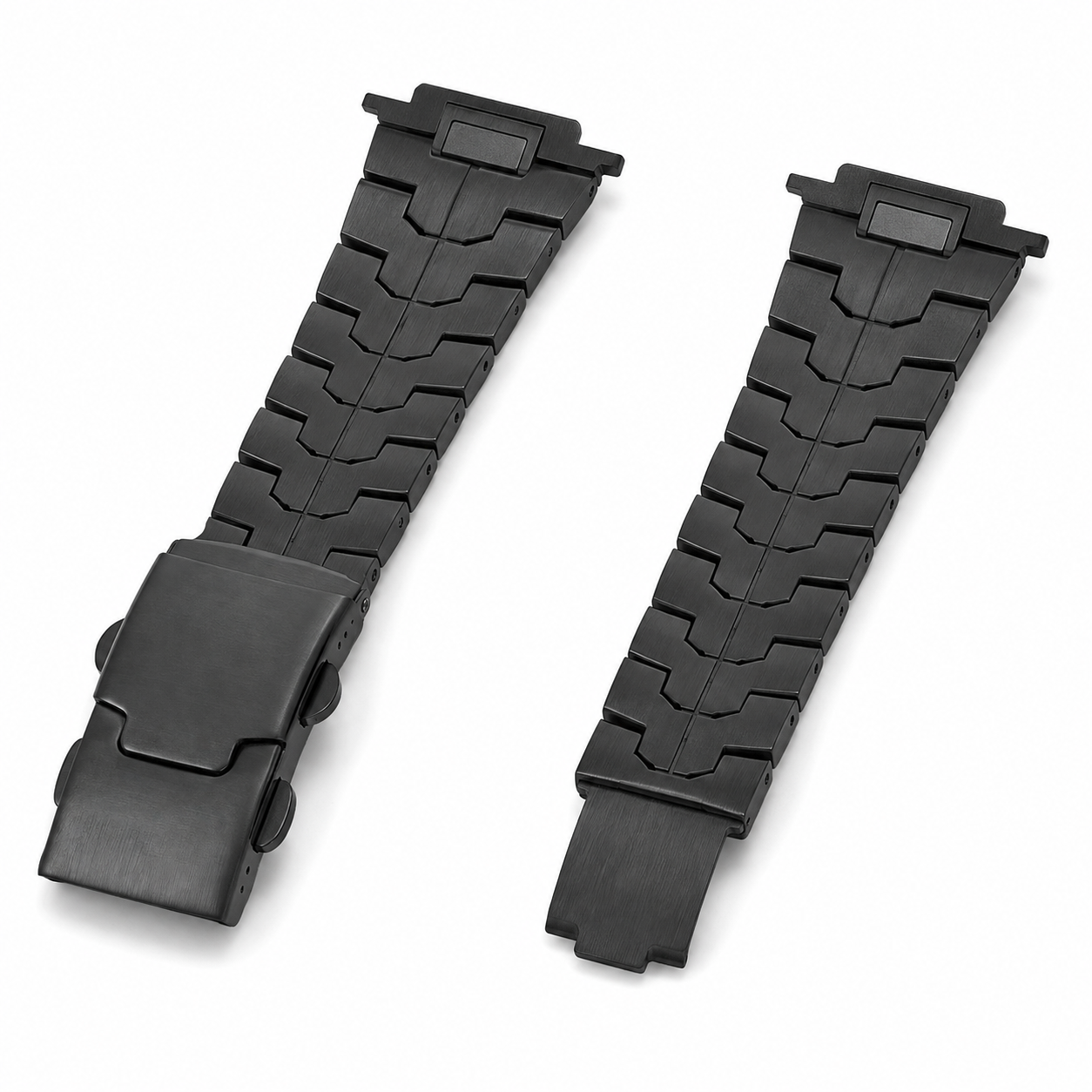 Avontic RidgeSteel Black watch band product image on white background