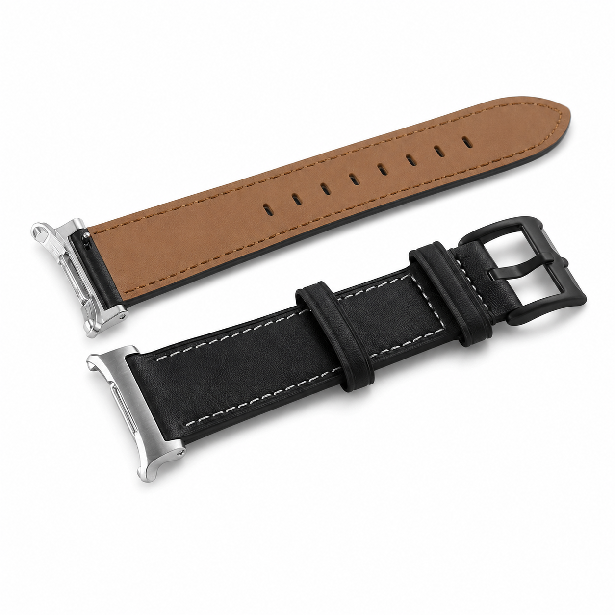 Avontic HeritageFrame Black Silver watch band product image on white background