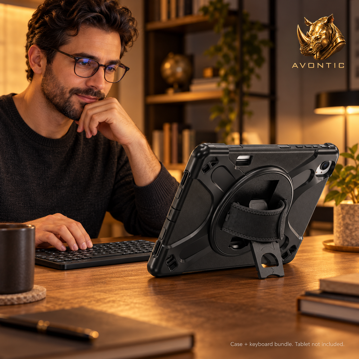 RhinoGuard Sentinel Pro WorkForce — tablet case in use 3 — Avontic gold rhino branding