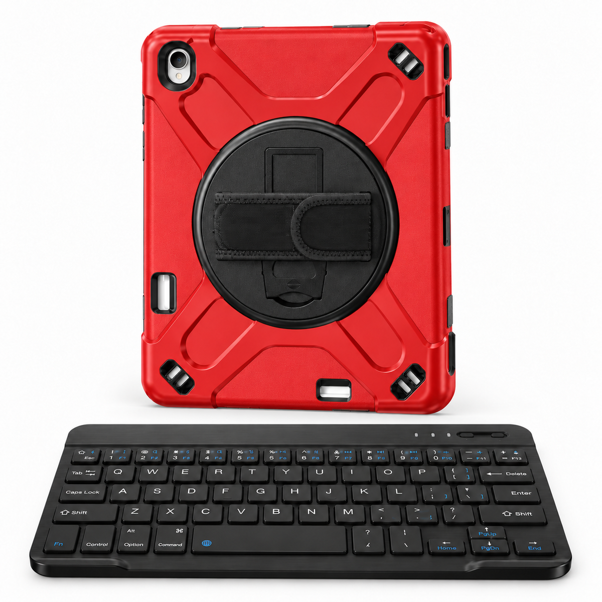 RhinoGuard Sentinel Pro WorkForce — Galaxy Tab S12 Ultra (2026) / Safety Red; Galaxy Tab S12+ (2026) / Safety Red — protective case with separate black 10-inch wireless keyboard