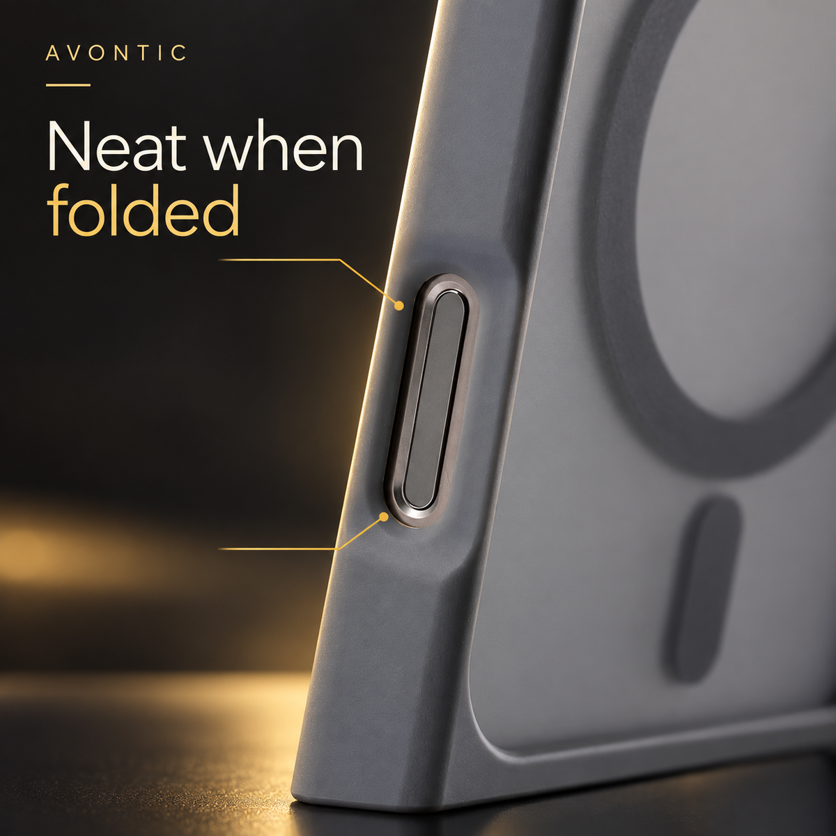 Avontic SlimProp Magnetic Stand Case — Neat when folded