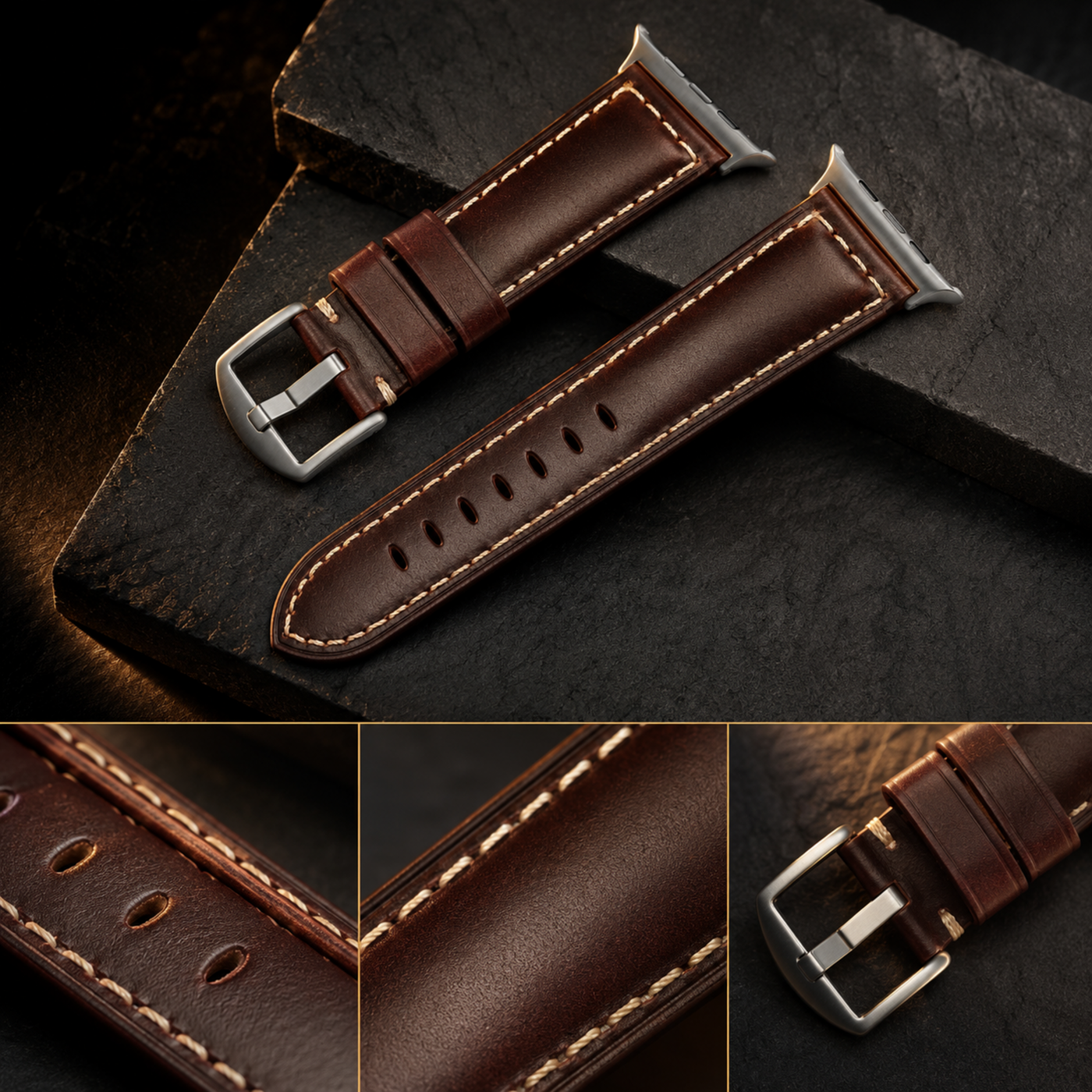 Galaxy Watch Ultra2 leather band material detail
