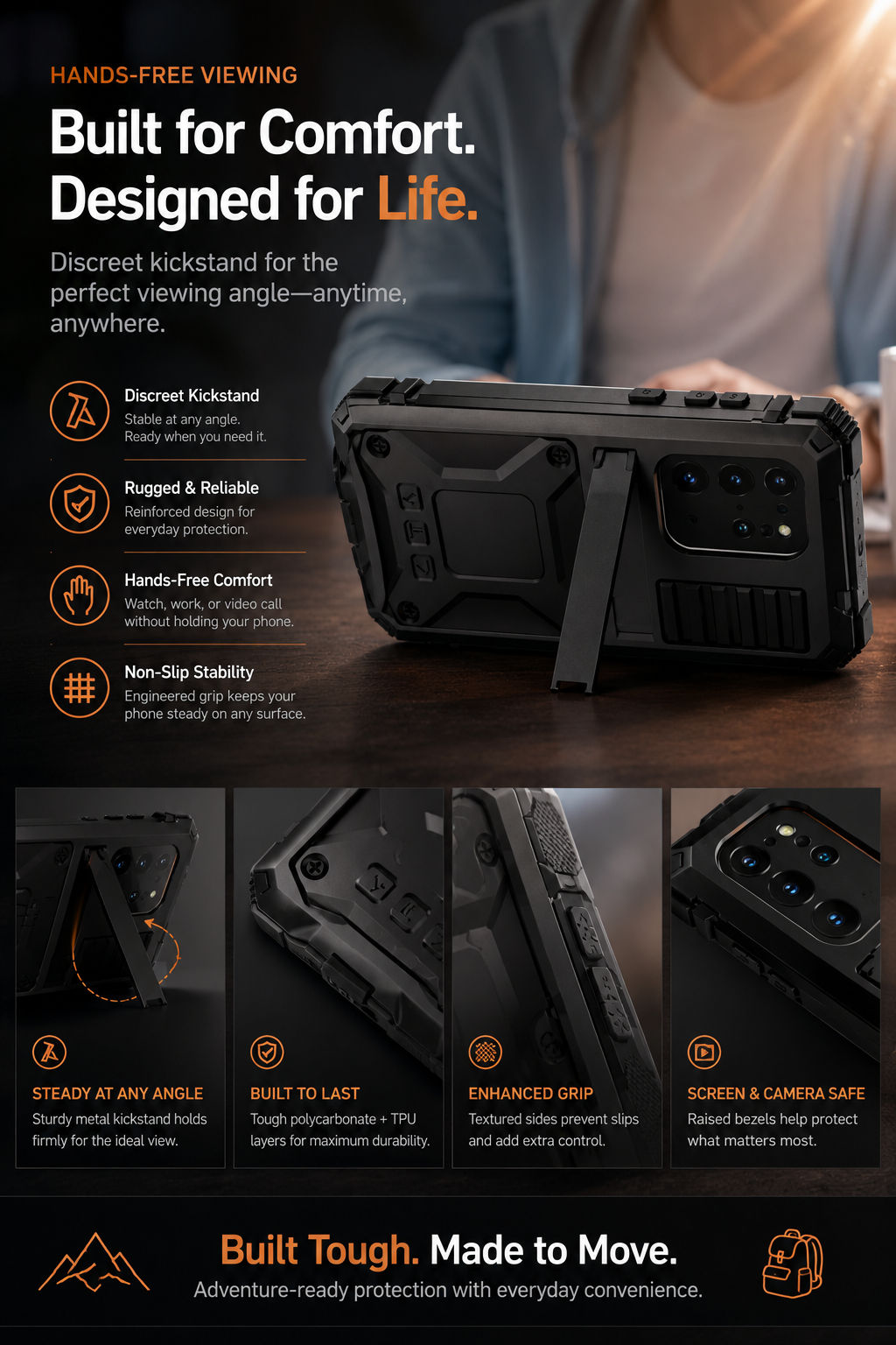 TitanShield Pro Aluminum Defender Case with Built-In Screen Guard & Kickstand – Galaxy S26 Ultra / S26 / S25 / S24 Series