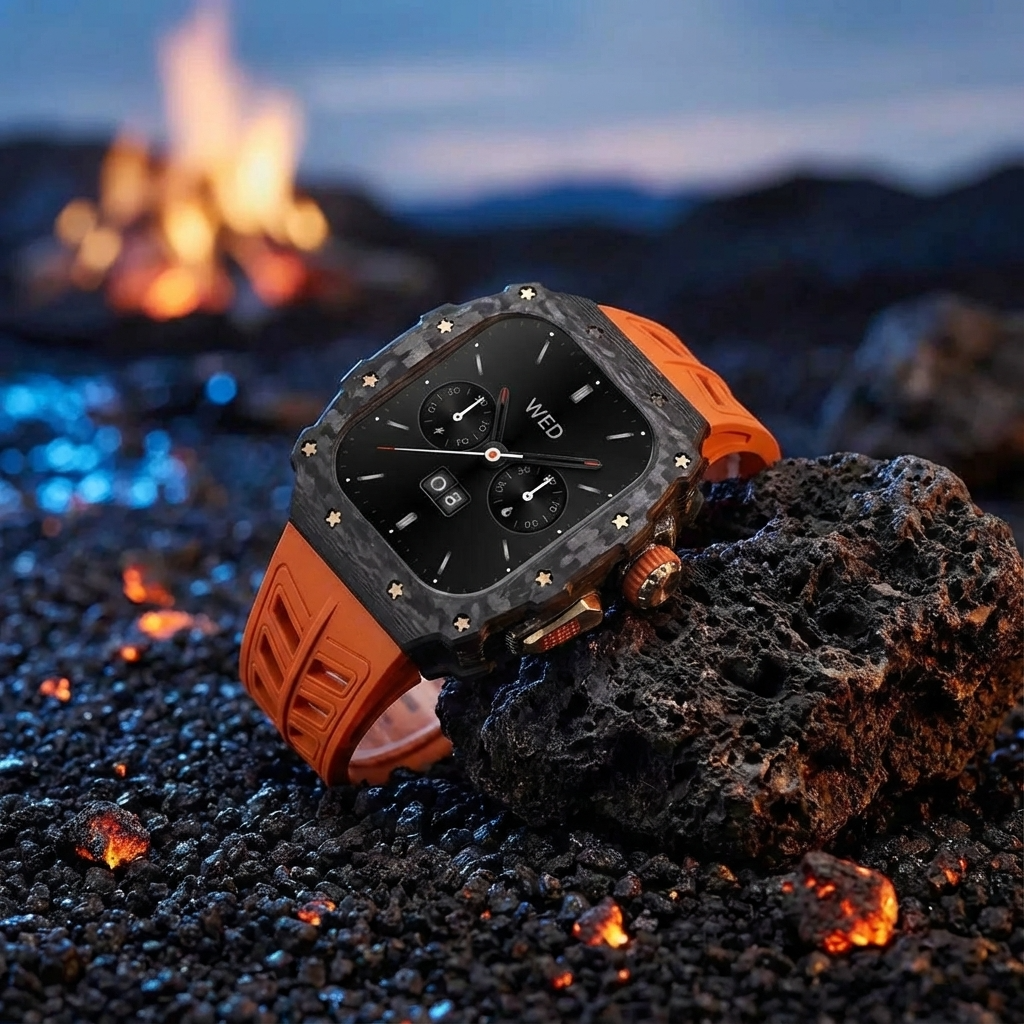 Carbon Armor Band & Case Combo for Apple Watch Series 11 & 10 – 46mm Carbon Fiber Protection Kit