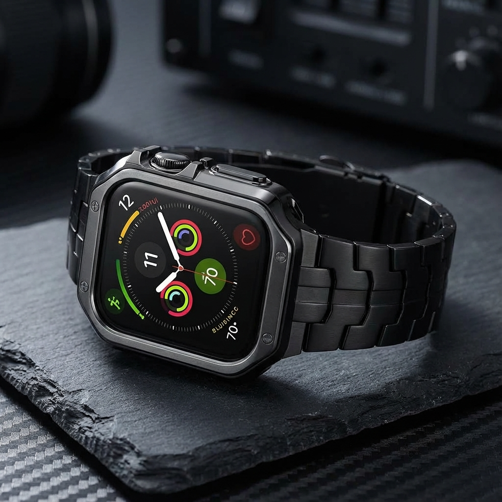 TitaniumGuard Forged in Fire Prestige Band + Case for Apple Watch Ultra (49mm) & Series 11/10 (46mm/42mm)