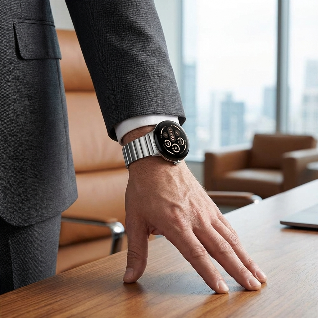 TitanGuard Pure Titanium Link Band for Google Pixel Watch 3 & 4 (45mm)