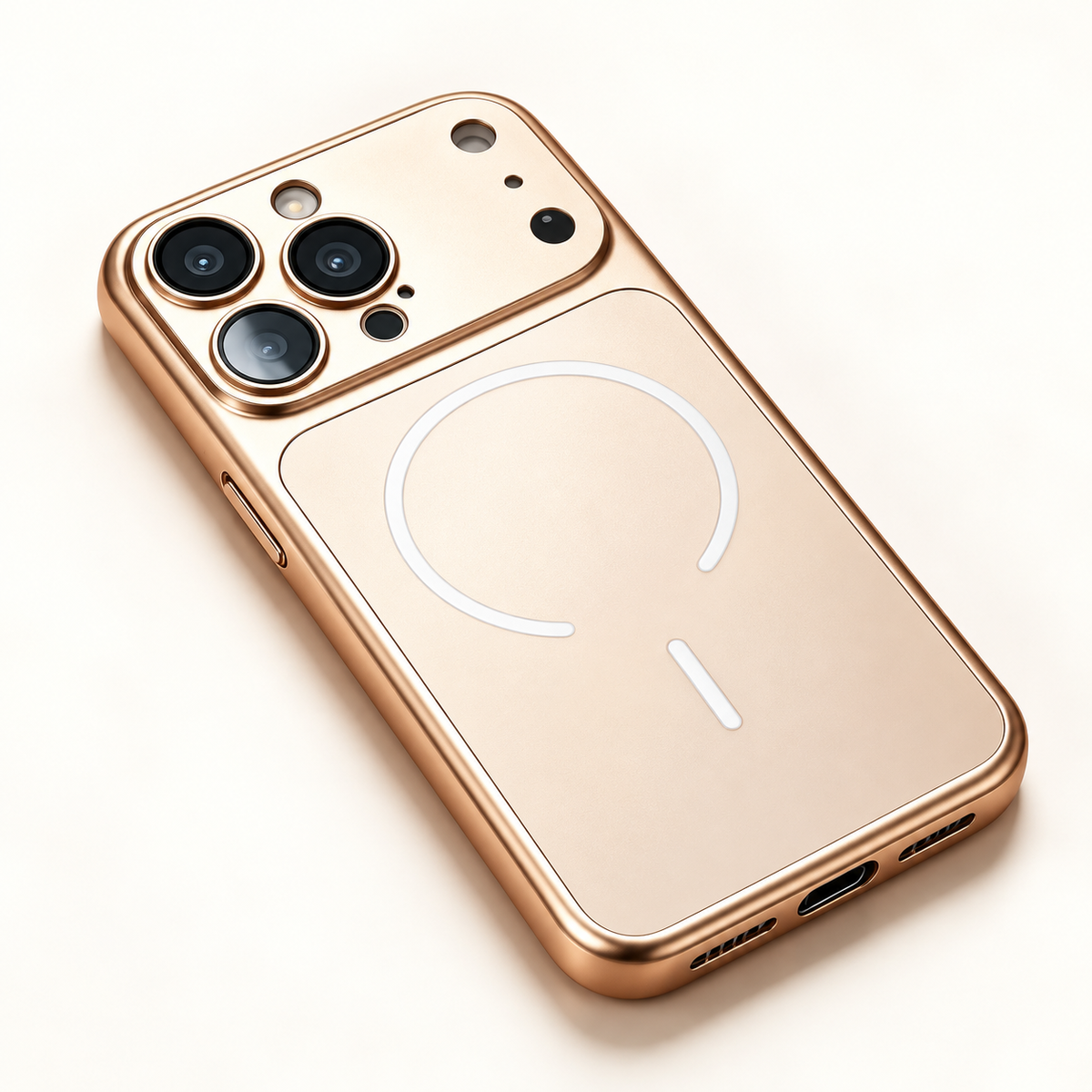 LumaEdge magnetic phone case in Gold; model-specific design varies; case color detail for the privacy kit