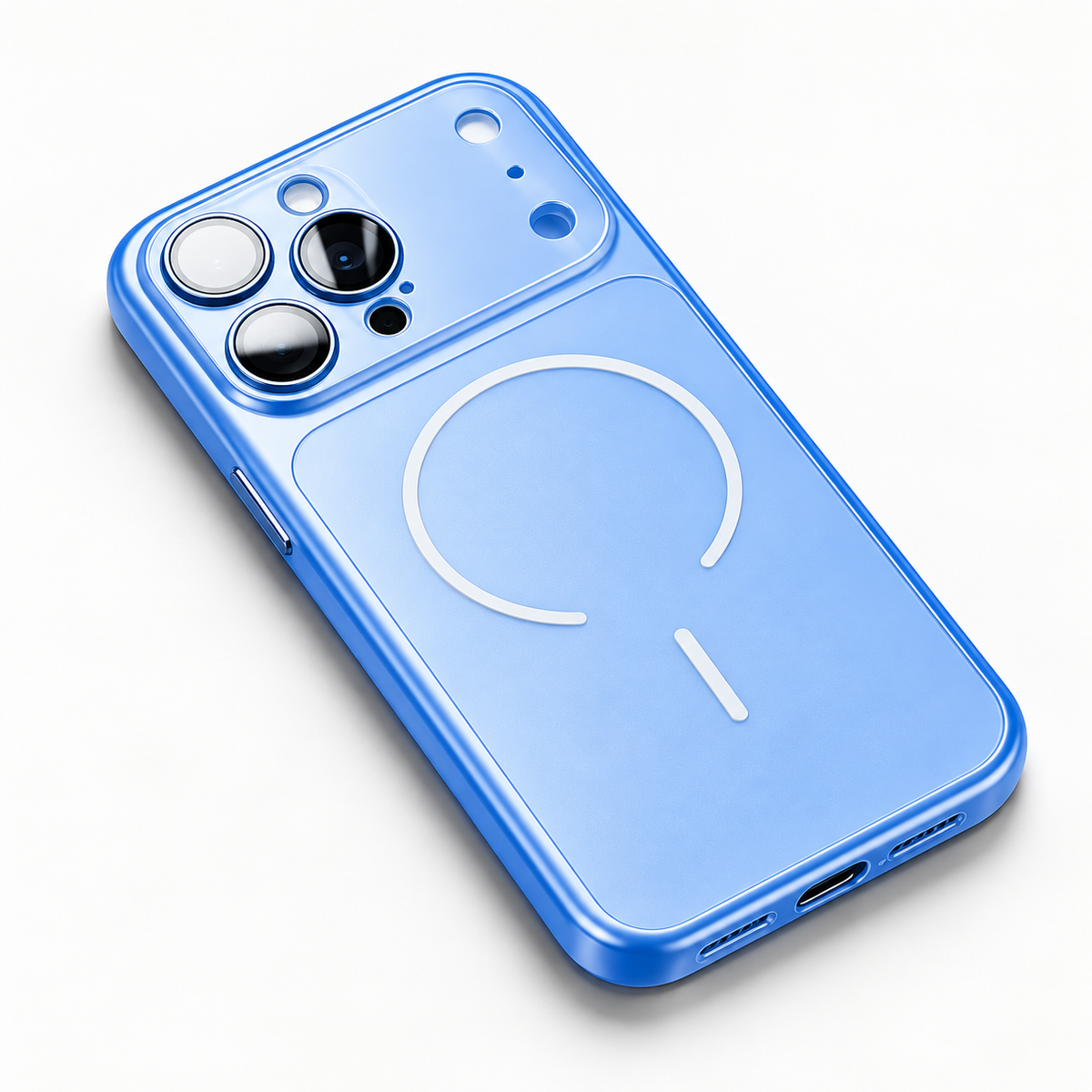 LumaEdge magnetic phone case in SKY BLUE; model-specific design varies