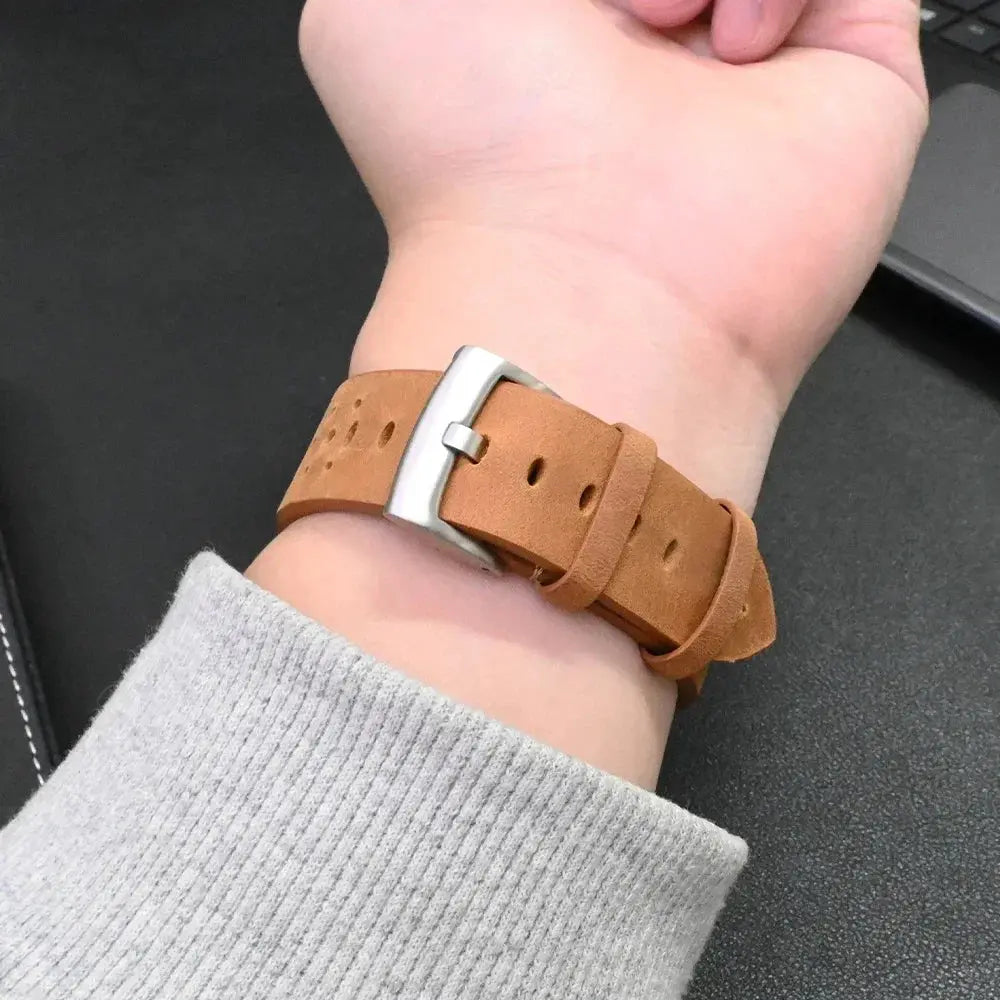 men Leather sports Band for Apple Watch Ultra 2 49mm Series 9 8 7 45mm Titanium Connector Strap for IWatch 6 5 4 Se 3 44mm 42mm Avontic