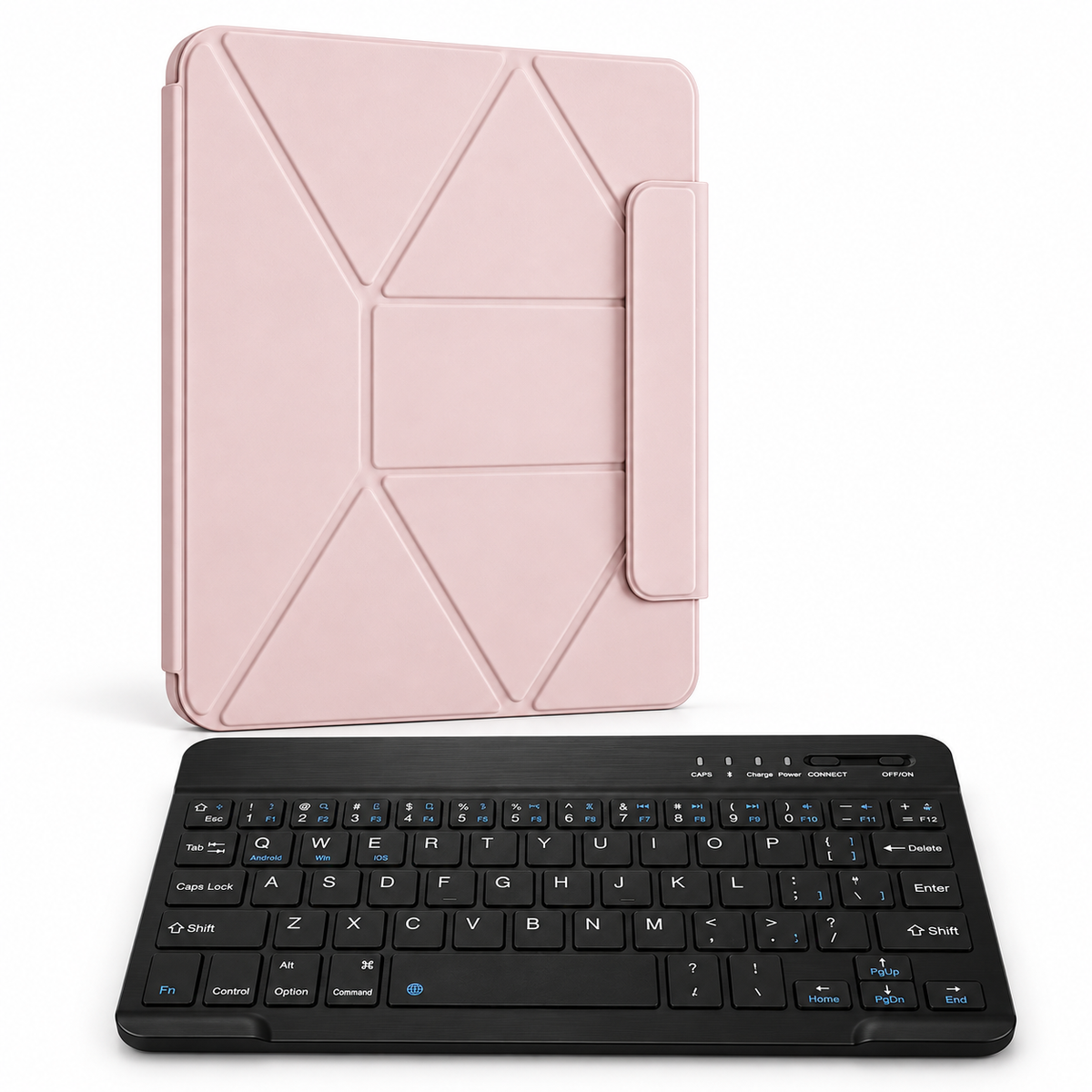 FormaLift Orbit Work — iPad Case + Keyboard Bundle, Pink; all included bundle items on white. Representative iPad fit; tablet not included.