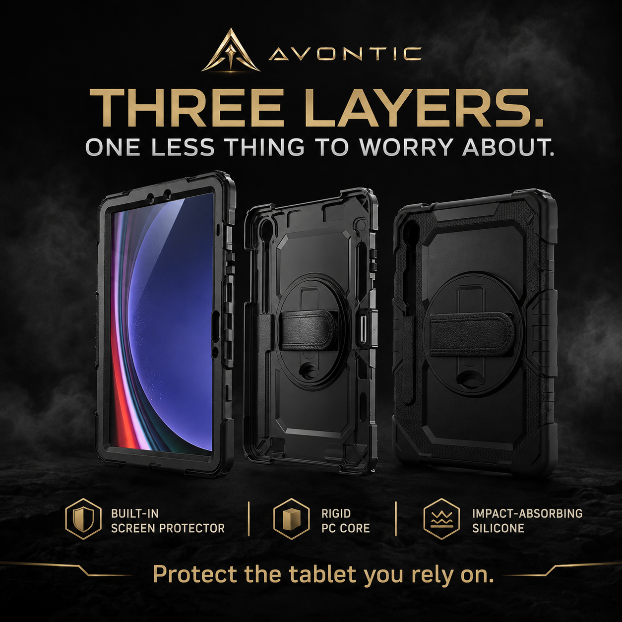 RhinoGuard Bastion 360 Max three-layer protection with built-in screen protector
