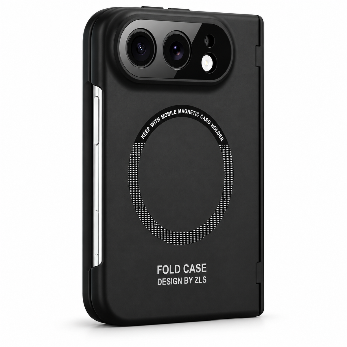 RhinoGuard Duo Sentinel Magnetic Hinge Case in Black on a white background