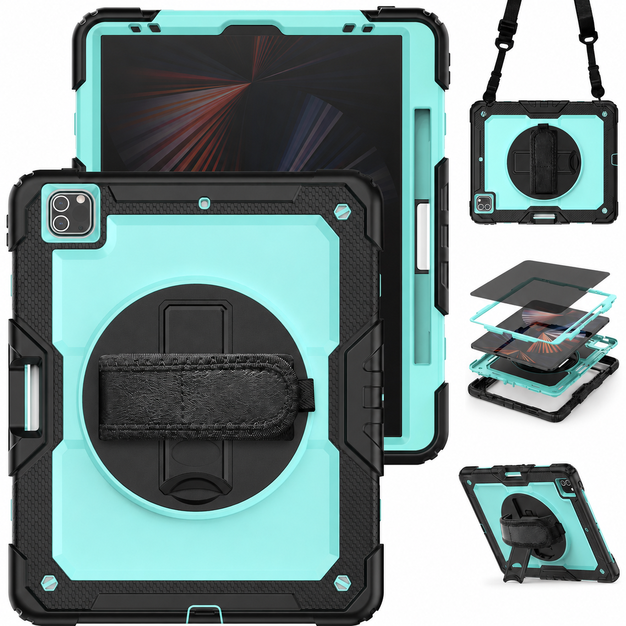 Aqua panel RhinoGuard Pro iPad case with privacy screen protector