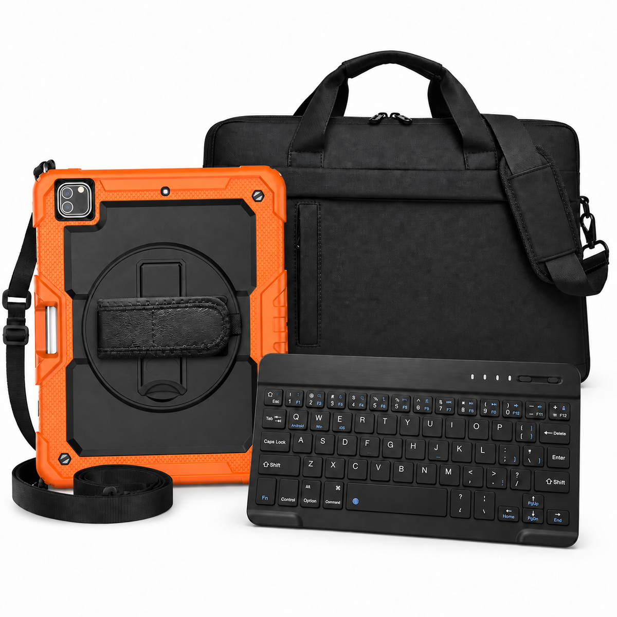RhinoGuard Pro WorkForce Transit bundle: Black / Orange case with black 10-inch keyboard and black carry bag