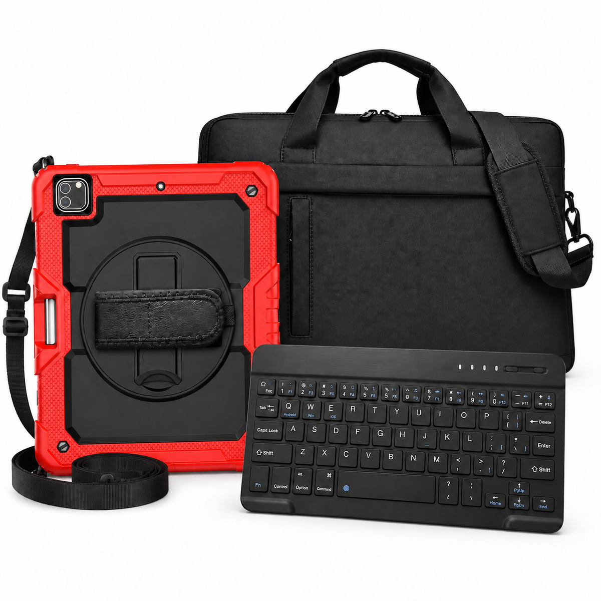 RhinoGuard Pro WorkForce Transit bundle: Black / Red case with black 10-inch keyboard and black carry bag