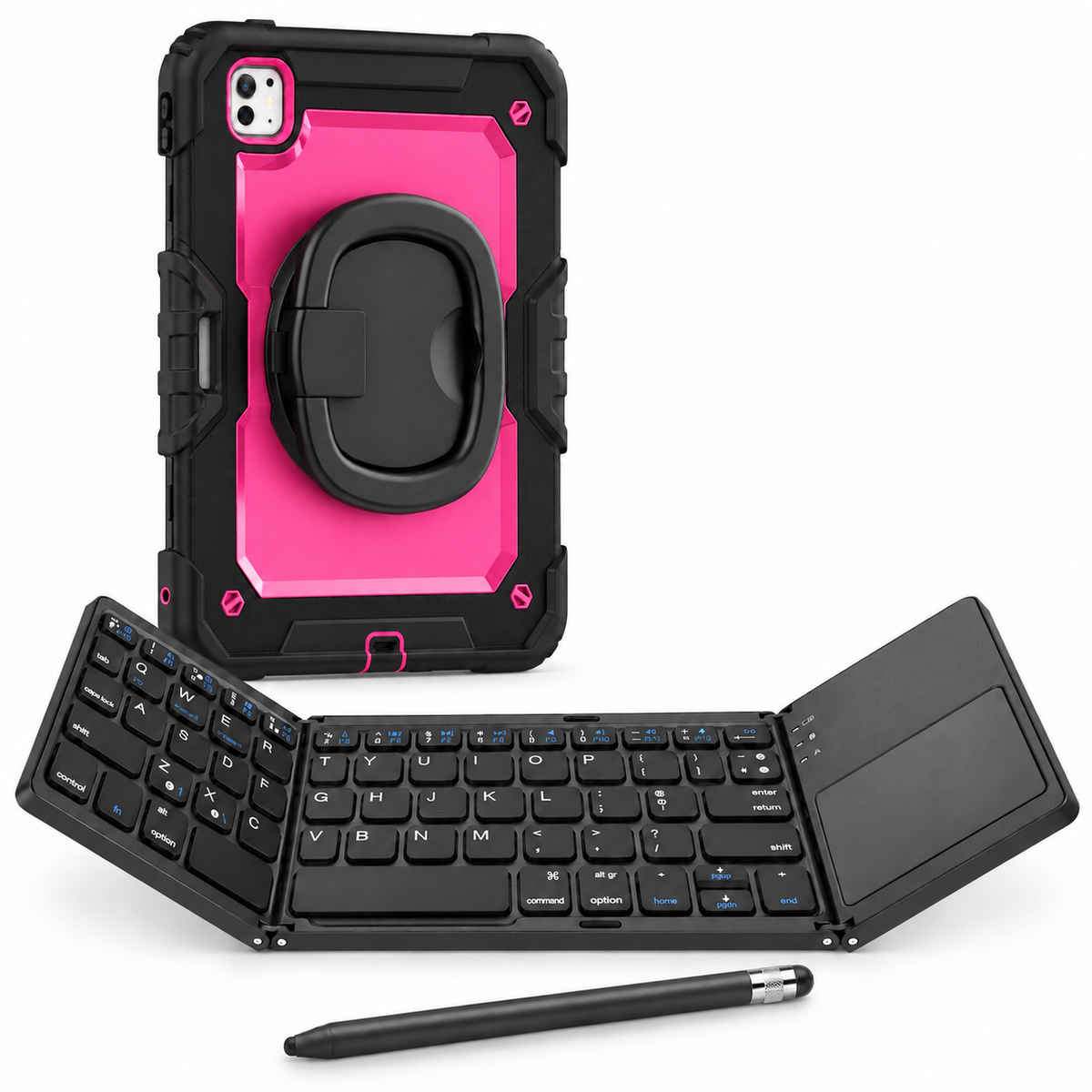 RhinoGuard Traverse 360 fold black rose bundle with black ring handle; case openings vary by selected model.